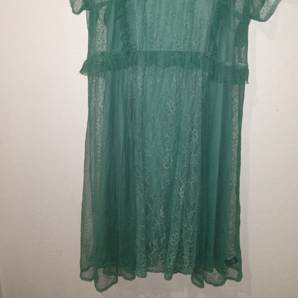 TORRID Lace & Mesh Teal Skater Dress - Picture 8 of 10
